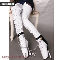 18cm Super High Heel Over Knee Ballet Boots Sexy Womens Mens Shoes Plus Size