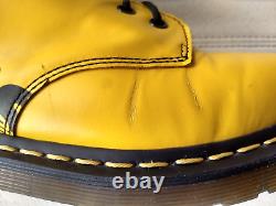 #3 Doc Dr Martens Yellow Logo Boots Smooth Leather Rare Unisex Size 6uk Usw8 M7