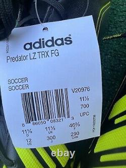 Adidas Mens Predator LZ TRX FG V20976 Black Yellow Soccer Cleats Boots Size 12