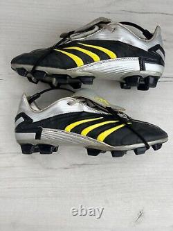 Adidas Predator Absolion FG Black Yellow Leather Football Soccer Cleats Boots