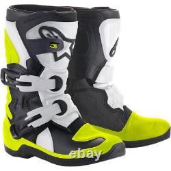 Alpinestars MX/Motocross Kids TECH 3S Boots (Black/White/Flo Yellow) 12