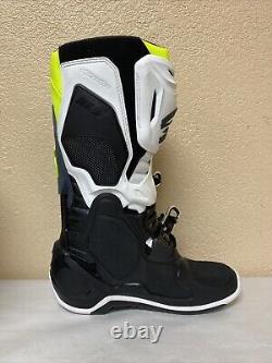 Alpinestars Tech 10 Boots Black/White/Yellow Size 9 PN #482-01409 / #L269