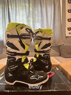 Alpinestars Tech 7 Black White Yellow Enduro Motocross Boots Size 10