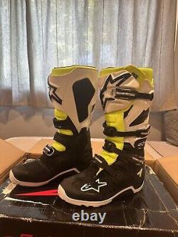 Alpinestars Tech 7 Black White Yellow Enduro Motocross Boots Size 10