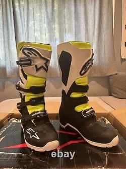 Alpinestars Tech 7 Black White Yellow Enduro Motocross Boots Size 10