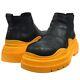 Bottega Veneta #11 Tire Ankle Chelsea Boots Black Yellow Size 43 28cm
