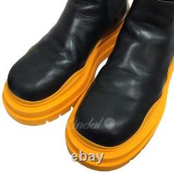 BOTTEGA VENETA #11 Tire Ankle Chelsea Boots Black Yellow Size 43 28CM