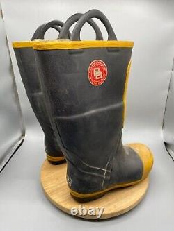 Black Diamond Boots Mens 8 M Black Yellow Kevlar Lined Insulated Firefighter