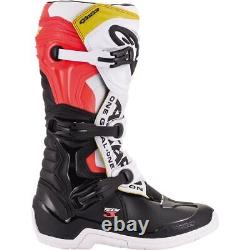 Black/White/Flo Red/Yellow Sz 7 Alpinestars Tech 3 Boots