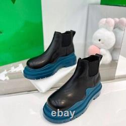 Bottega Veneta Women Ankle Boots Chelsea Platform Leather Multi Color Slip On