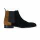 Chelsea Boots Mens Short Boots Pointed Toe Color Matching Ankle Boots