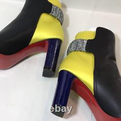 Christian Louboutin Ecuyera Black Yellow Boot 36