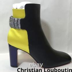 Christian Louboutin Ecuyera Black Yellow Boot 36