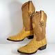 Cuadra Ostrich Yellow Leather Western Cowboy Boots Men's Size 6