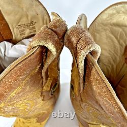 Cuadra Ostrich Yellow Leather Western Cowboy Boots Men's Size 6