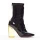 Dior Raf Simons Runway Black Patent Yellow Lucite Boots Eu36