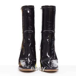 DIOR Raf Simons Runway black patent yellow lucite boots EU36