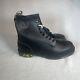 Dr Martens 1460 Marbled Sole 31158001 Black Yellow Smooth Leather 8 Eye Boots