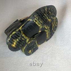 DR MARTENS 1460 MARBLED SOLE 31158001 BLACK Yellow SMOOTH LEATHER 8 Eye Boots