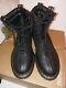 Dr. Martens Mens Santo Grizzly Black Leather Lace Up Boots Size 10 Yellow Laces