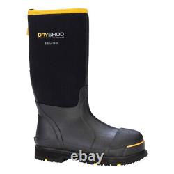 DRYSHOD Mens Steel-Toe Hi Black/Yellow Work Boot (STT-UH-BK)