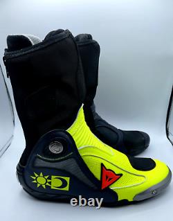 Dainese Axial D1 Replica Valentino Mens Motorcycle Boots Black/Yellow Size 43