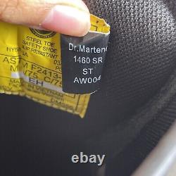 Doc Dr. Martens 1460 Greasy Black, Yellow Stitch Airwalk Soles Size M 13 W 14