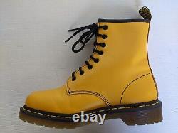 Doc Dr. Martens Yellow Logo Boots Smooth Leather Rare Unisex Size 5uk Us W7 M6