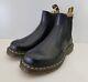 Doc Martens 2976 Yellow Stitch Chelsea Black Leather Boots Womens Size 7 38 New