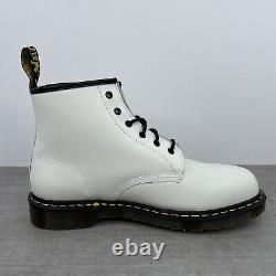 Dr. Martens 101 Yellow Stitch Smooth Leather Boots White/Black Men's Size 12