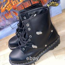 Dr Martens 1460 Bex Stud Black Yellow Stitched 42 Men's 9 (womens 10) Boots NEW