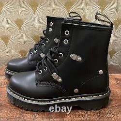 Dr. Martens 1460 Bex Stud Boots Black Yellow Men's Size 6 / Women's Size 7 New