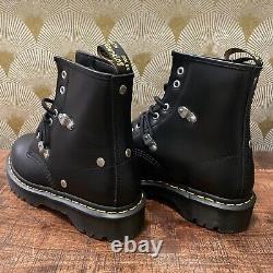 Dr. Martens 1460 Bex Stud Boots Black Yellow Men's Size 6 / Women's Size 7 New