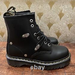 Dr. Martens 1460 Bex Stud Boots Black Yellow Men's Size 6 / Women's Size 7 New