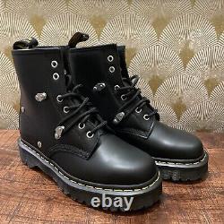 Dr. Martens 1460 Bex Stud Boots Black Yellow Men's Size 6 / Women's Size 7 New