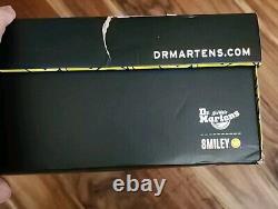 Dr. Martens 1460 SMILEY Smooth Leather Black Yellow Boot Mens 11 Womens 12 UK 10