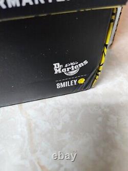 Dr. Martens 1460 SMILEY Smooth Leather Black Yellow Boot US Mens 12 New UK 11