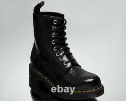 Dr. Martens 1460 Women's Black Yellow Patent Leather Casual Lifestyle Shoes