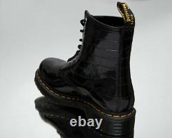 Dr. Martens 1460 Women's Black Yellow Patent Leather Casual Lifestyle Shoes