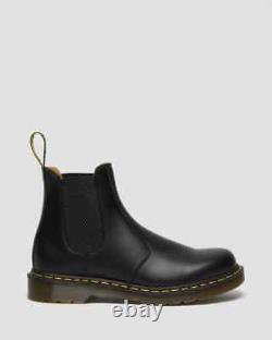 Dr. Martens 2975 Yellow Stitch Smooth Leather Chelsea Boots New Men's Black