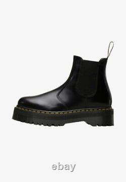 Dr. Martens 2976 Quad Black Boots 24687001 Yellow Stitching