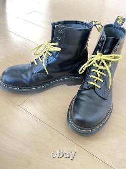 Dr. Martens 8 Hole Boots Black Yellow Size US8