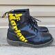 Dr. Martens Black Boots Bold Yellow Logo Stitch Mens Size 14 1460 Airwair 1b89