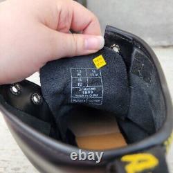 Dr. Martens Black Boots Bold Yellow Logo Stitch Mens Size 14 1460 airwair 1b89