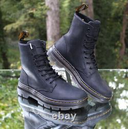 Dr. Martens Combs Black Casual Leather Boots Men's Size 8 Lace-Up 26007001