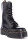 Dr Martens Jadon Hi Yellow Stich Side Zip Leather Mens Boots Black Us 6 13