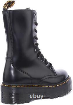 Dr Martens Jadon Hi Yellow Stich Side Zip Leather Mens Boots Black US 6 13