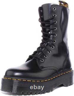 Dr Martens Jadon Hi Yellow Stich Side Zip Leather Mens Boots Black US 6 13