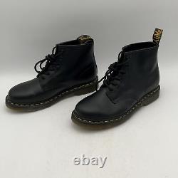 Dr. Martens Unisex 101 Black Yellow Stitch Lace-Up Combat Boots Size M 10 W 11