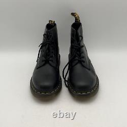 Dr. Martens Unisex 101 Black Yellow Stitch Lace-Up Combat Boots Size M 10 W 11